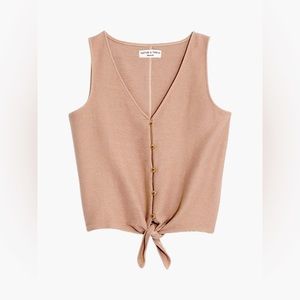 Madewell Texture & Thread button front tie tank